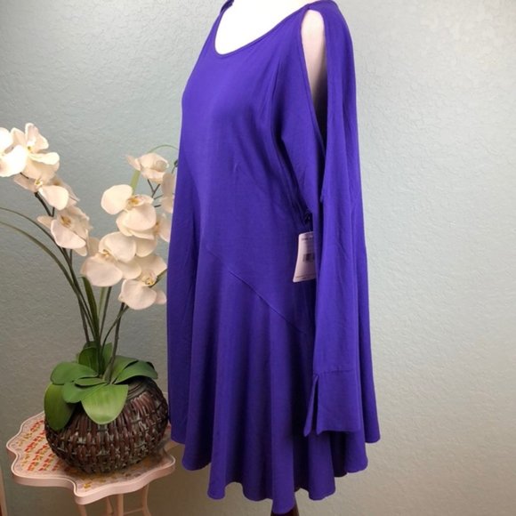Free People Violet Cold Shoulder Long Sleeve Tunic - Picture 5 of 9